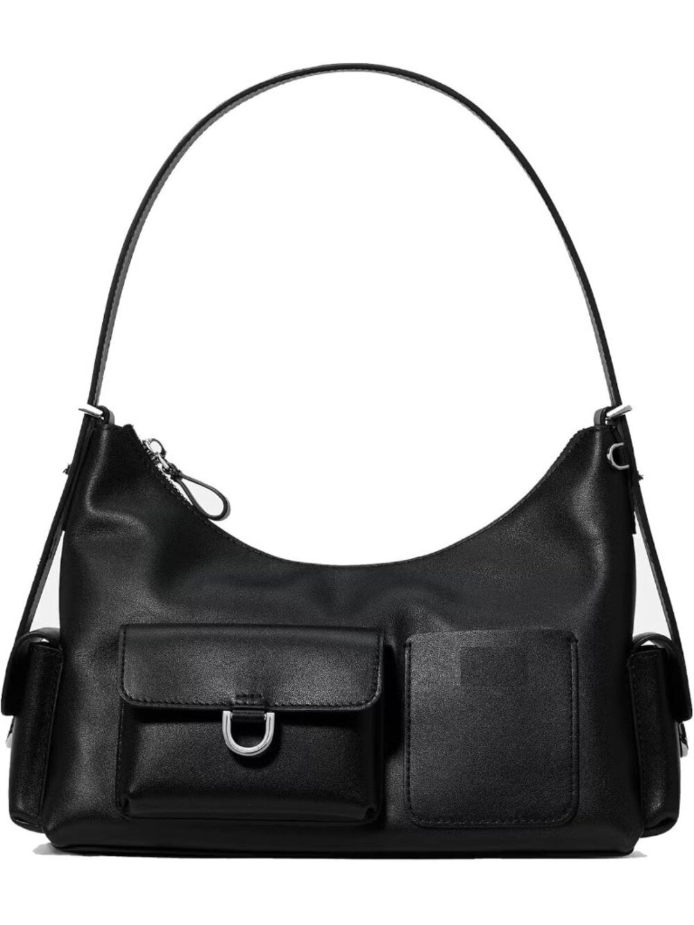 Y2K Slouchy Cargo Shoulder Bag | Multi Pocket PU Utility Tote Handbag